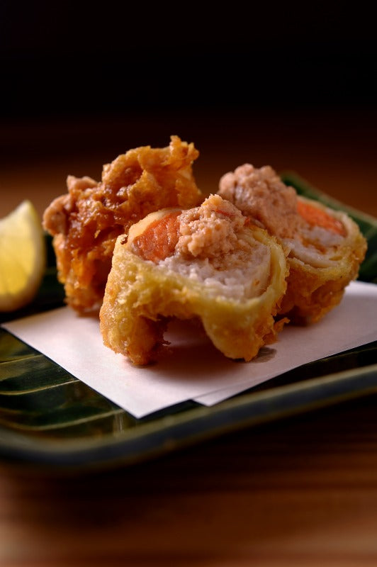 サーモンと蓮根餅の挟み揚げ