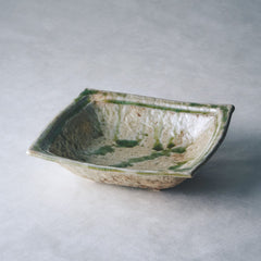 緑灰釉　角鉢(大)