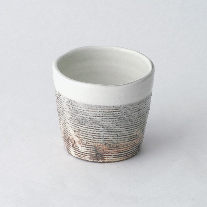 作家　陶芸家　志村観行　タンブラー　ビアカップ　背の高いコップ　手描き　手彫り 作家 陶芸家 志村観行 タンブラー ビアカップ 背の高いコップ