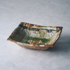 鉄緑灰　角鉢(大)